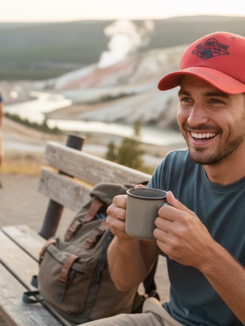 Prairie Mountain Yellowstone National Park Trucker Hat – Red / Grey Mesh